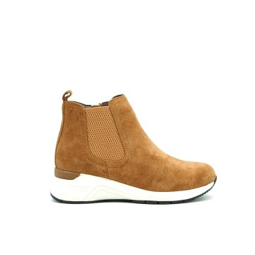 Kelara-Bottines en cuir camel