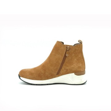 Kelara-Bottines en cuir camel